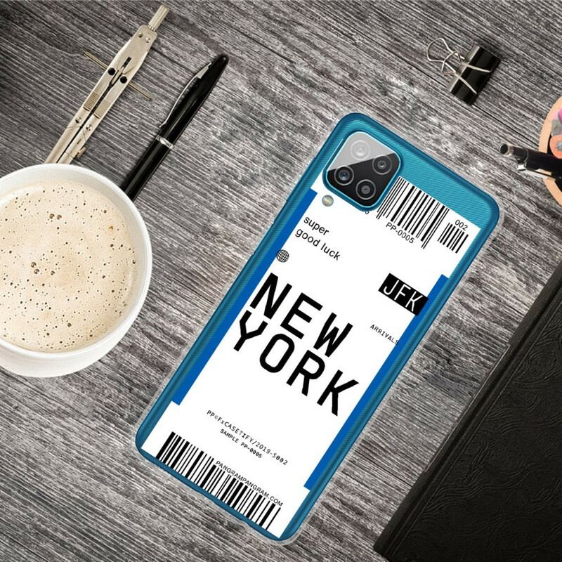 Capa Para Samsung Galaxy M12 / A12 Cartão De Embarque Para Nova York