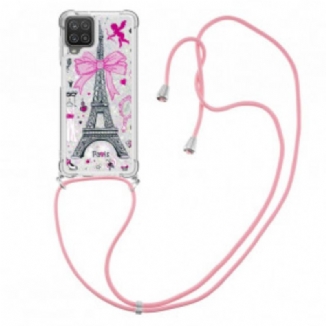 Capa Para Samsung Galaxy M12 / A12 De celular Na Torre Eiffel Cordon