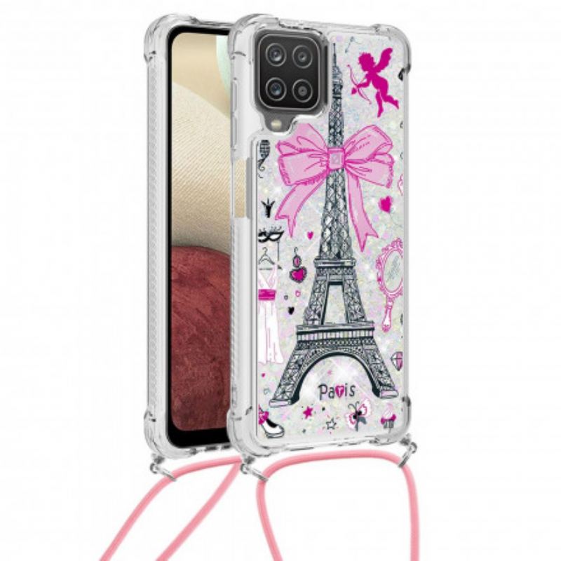 Capa Para Samsung Galaxy M12 / A12 De celular Na Torre Eiffel Cordon