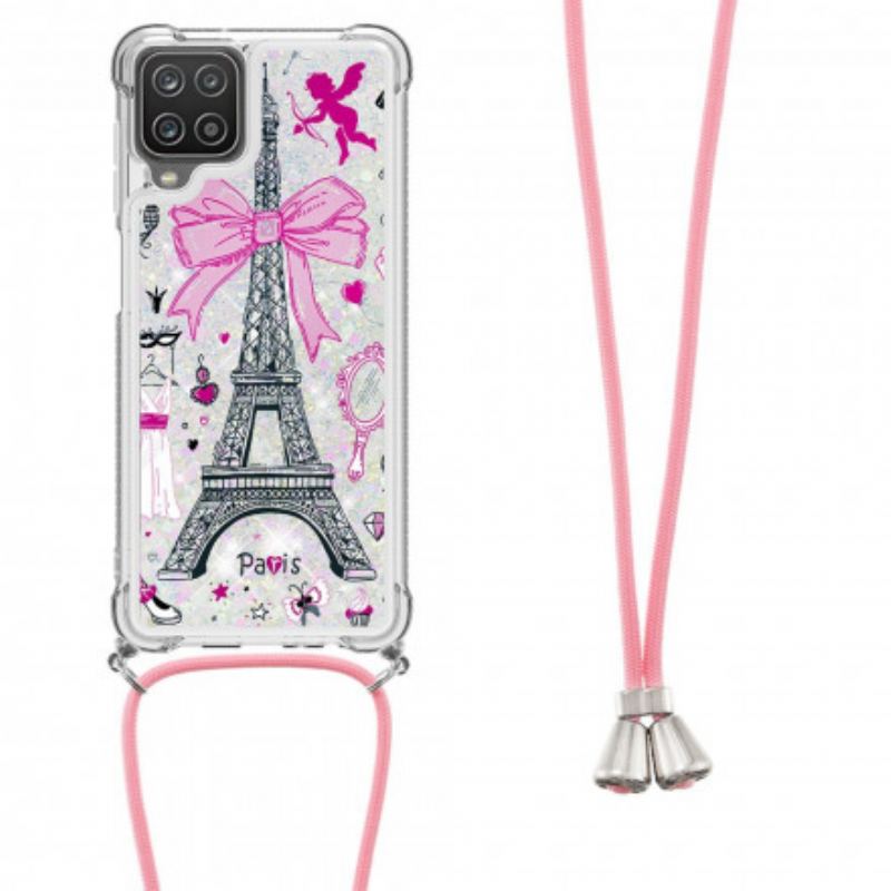 Capa Para Samsung Galaxy M12 / A12 De celular Na Torre Eiffel Cordon