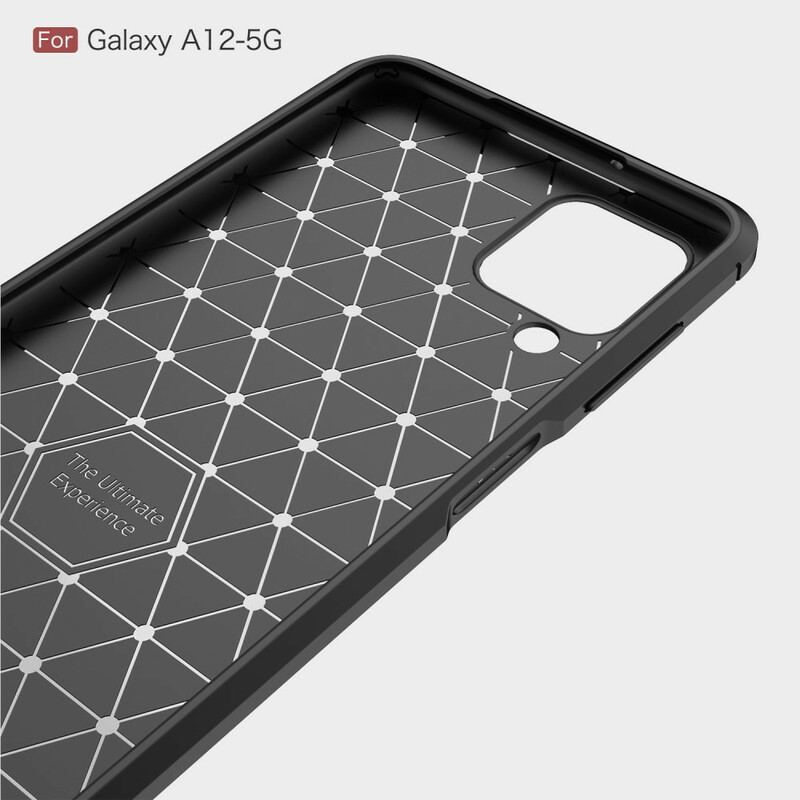 Capa Para Samsung Galaxy M12 / A12 Fibra De Carbono Escovada