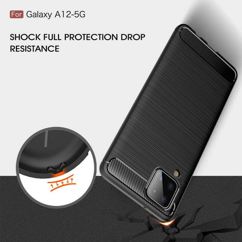 Capa Para Samsung Galaxy M12 / A12 Fibra De Carbono Escovada