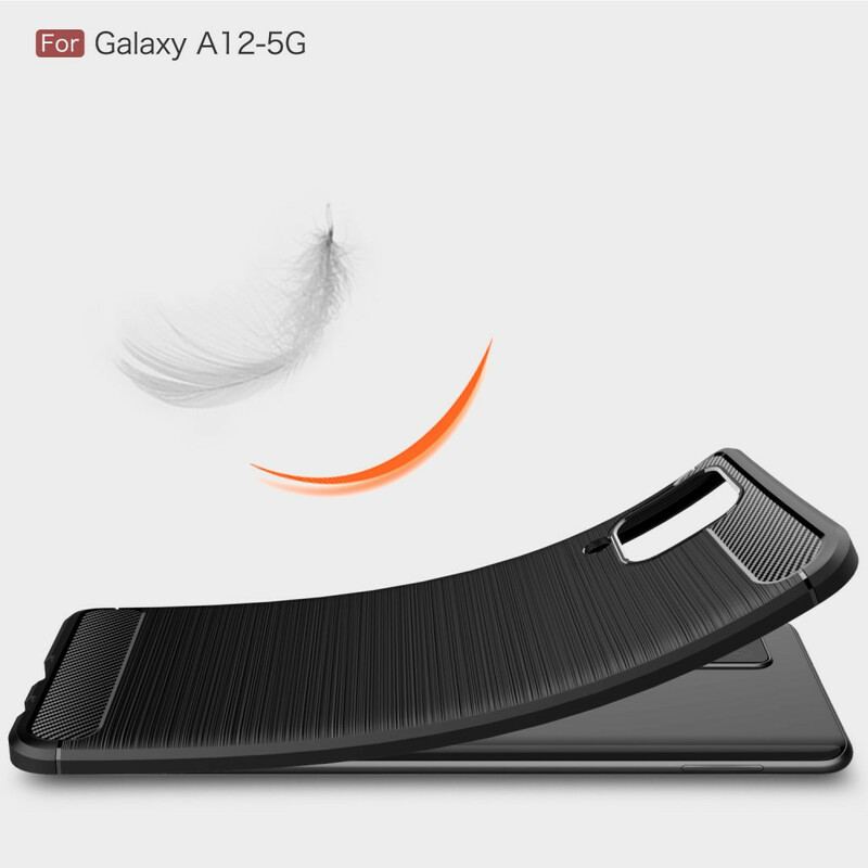 Capa Para Samsung Galaxy M12 / A12 Fibra De Carbono Escovada