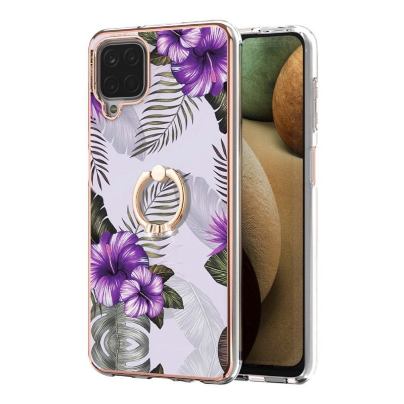 Capa Para Samsung Galaxy M12 / A12 Flores De Suporte De Anel