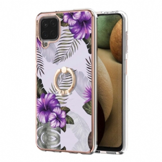 Capa Para Samsung Galaxy M12 / A12 Flores De Suporte De Anel