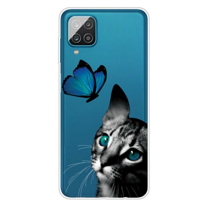 Capa Para Samsung Galaxy M12 / A12 Gato E Borboleta