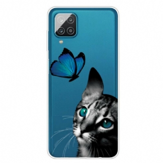 Capa Para Samsung Galaxy M12 / A12 Gato E Borboleta