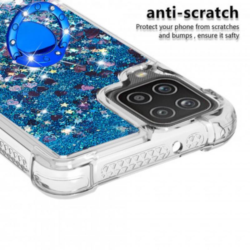 Capa Para Samsung Galaxy M12 / A12 Lantejoulas Com Suporte De Anel