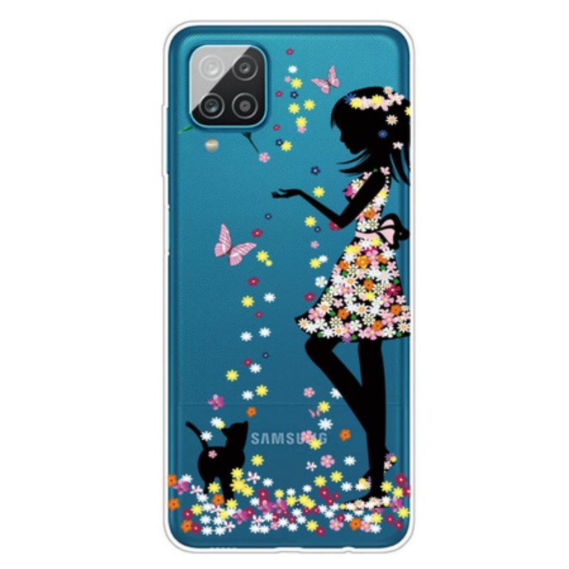 Capa Para Samsung Galaxy M12 / A12 Linda Cabeça De Flor