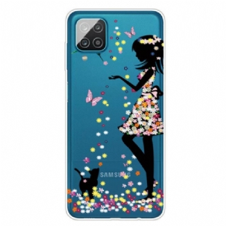 Capa Para Samsung Galaxy M12 / A12 Linda Cabeça De Flor