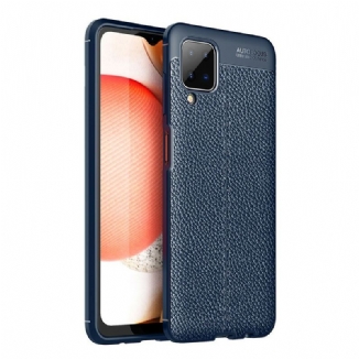 Capa Para Samsung Galaxy M12 / A12 Linha Dupla Efeito Couro Litchi