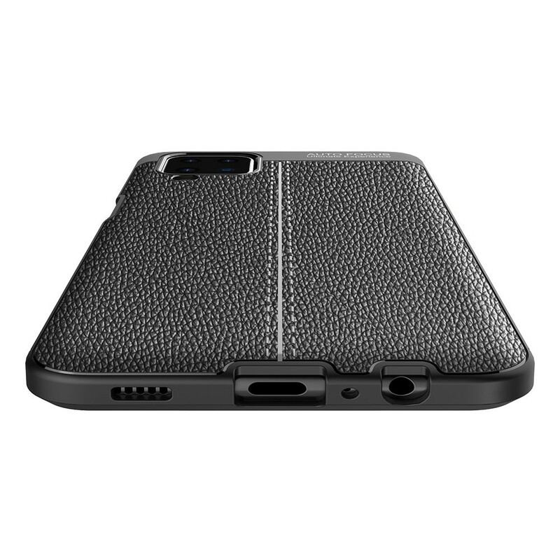 Capa Para Samsung Galaxy M12 / A12 Linha Dupla Efeito Couro Litchi