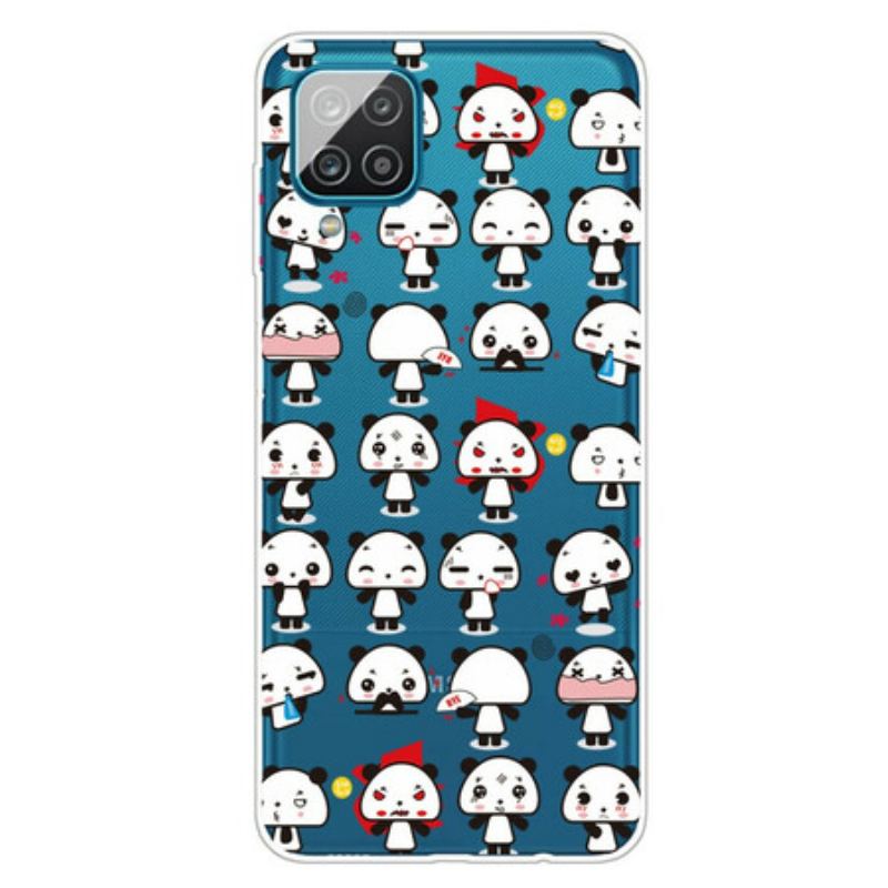 Capa Para Samsung Galaxy M12 / A12 Pandas Engraçados Sem Costura