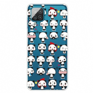 Capa Para Samsung Galaxy M12 / A12 Pandas Engraçados Sem Costura