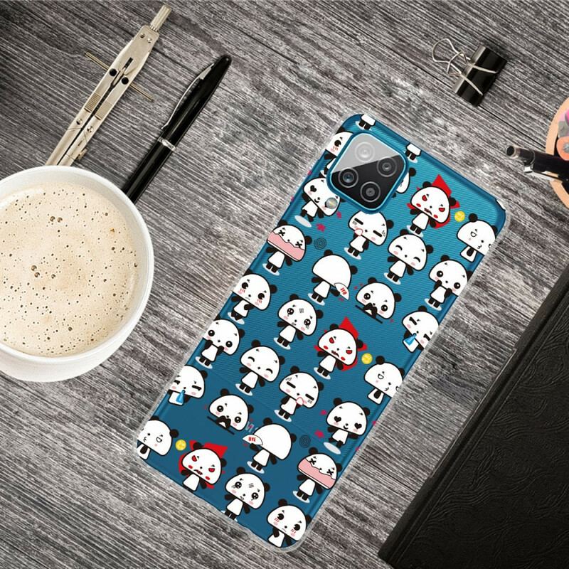 Capa Para Samsung Galaxy M12 / A12 Pandas Engraçados Sem Costura