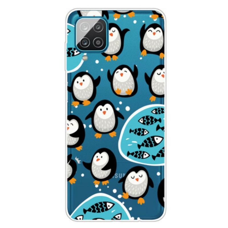 Capa Para Samsung Galaxy M12 / A12 Pinguins E Peixes