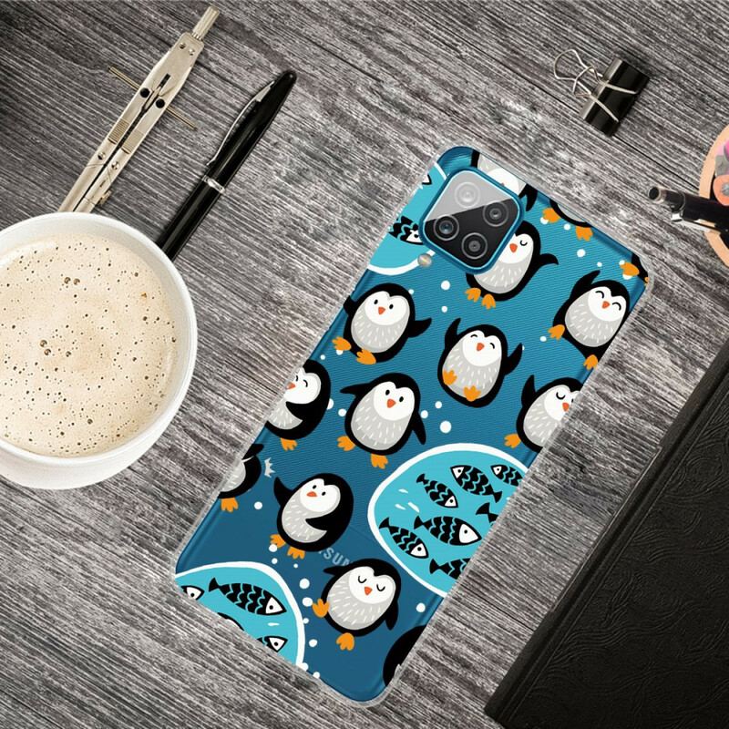 Capa Para Samsung Galaxy M12 / A12 Pinguins E Peixes