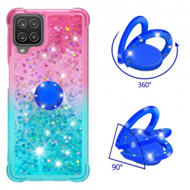 Capa Para Samsung Galaxy M12 / A12 Suporte De Anel Glitter