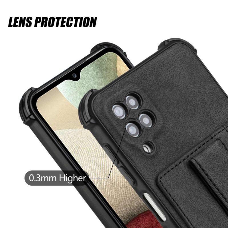 Capa Para Samsung Galaxy M12 / A12 Suporte De Couro E Porta-cartões