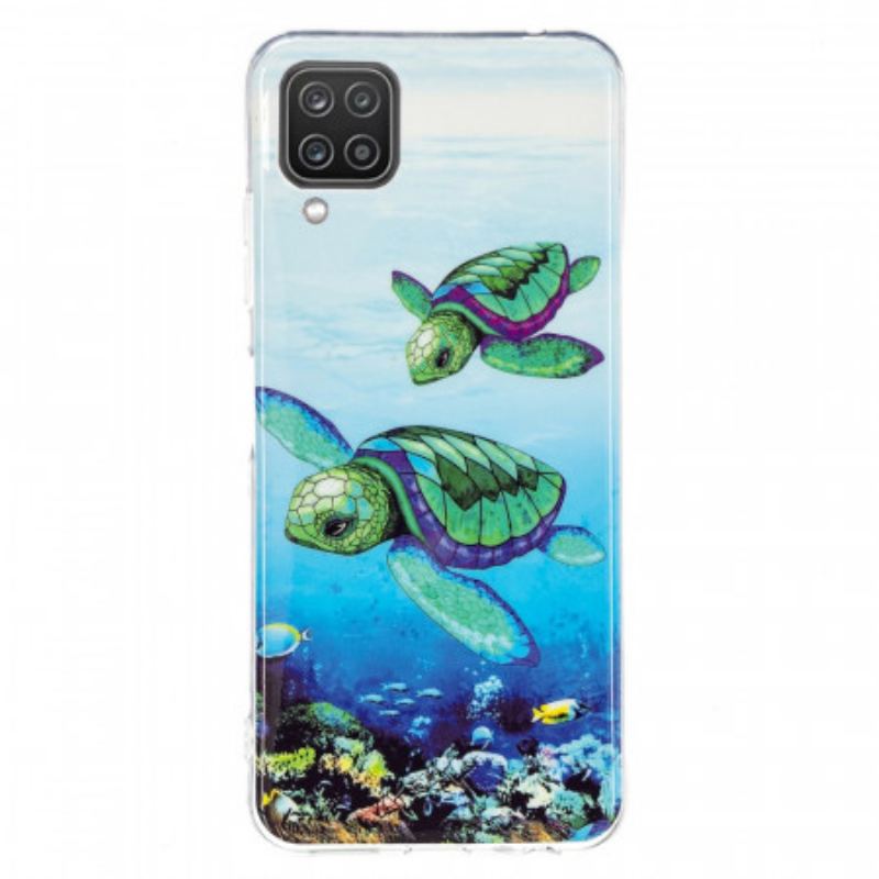 Capa Para Samsung Galaxy M12 / A12 Tartarugas Fluorescentes