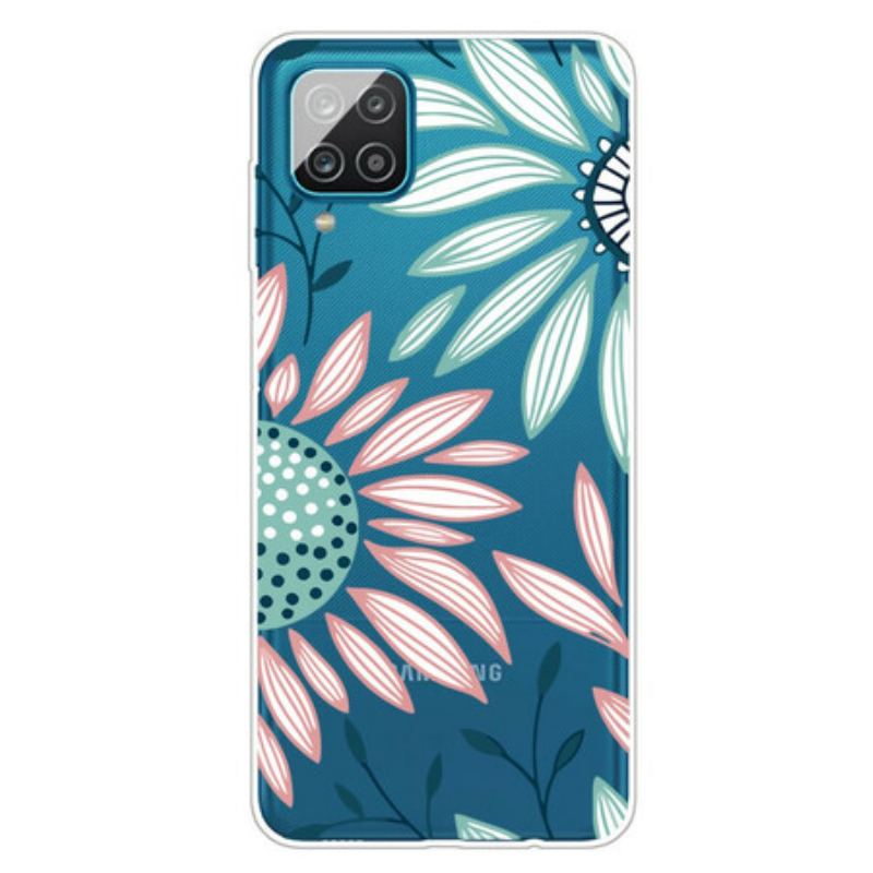 Capa Para Samsung Galaxy M12 / A12 Uma Flor Transparente