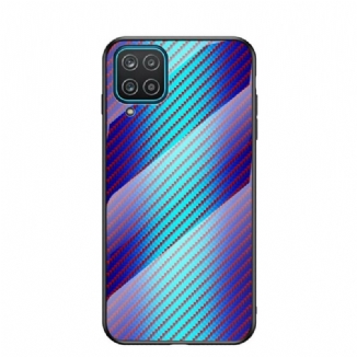 Capa Para Samsung Galaxy M12 / A12 Vidro Temperado De Fibra De Carbono