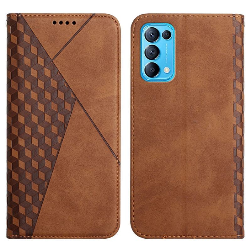 Capa De Celular Para Oppo Find X3 Lite Flip Efeito Geocouro