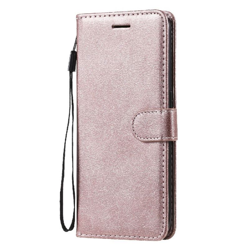 Capa Em Pele Para Oppo Find X3 Lite De Cordão Efeito De Couro Com Tiras