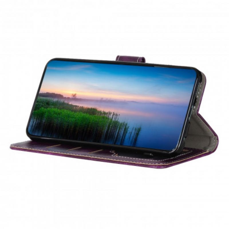 Capa Flip Para Oppo Find X3 Lite Costuras Expostas Efeito Couro