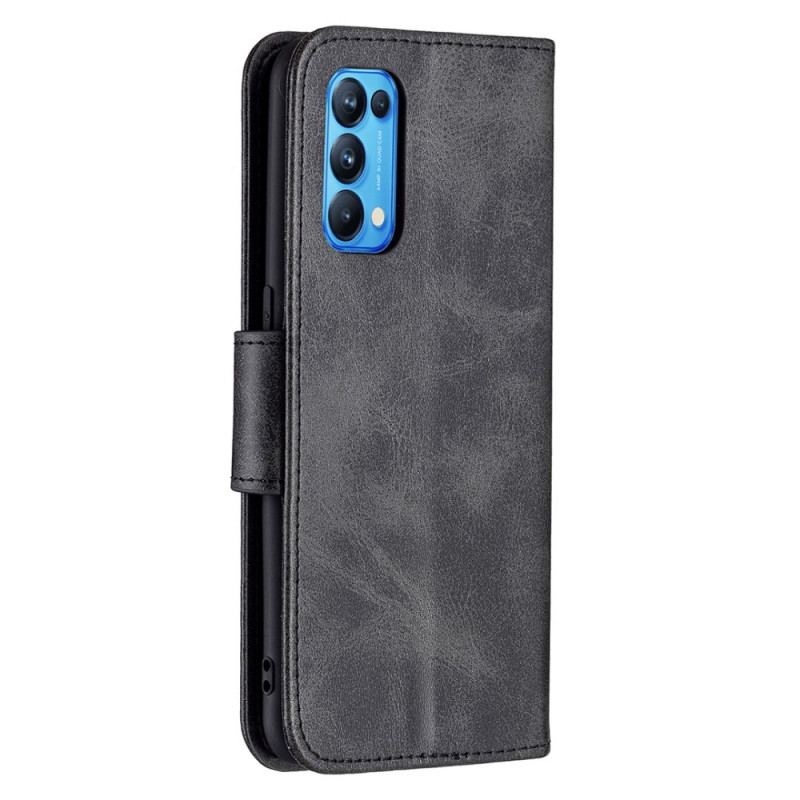 Capa Flip Para Oppo Find X3 Lite De Couro Retalho Liso Oblíquo