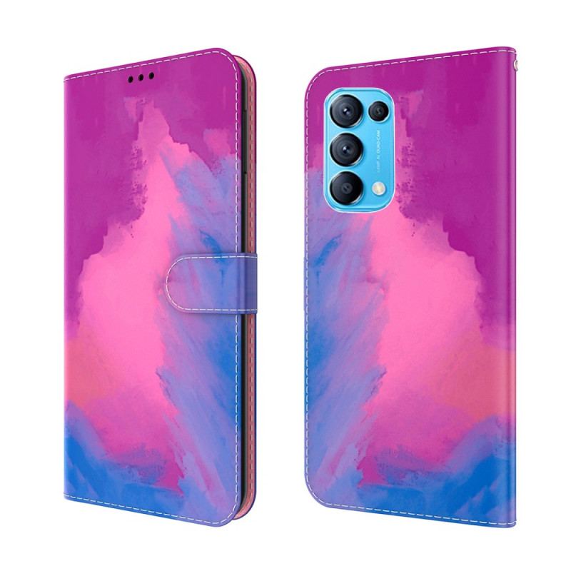 Capa Folio Para Oppo Find X3 Lite Aquarela