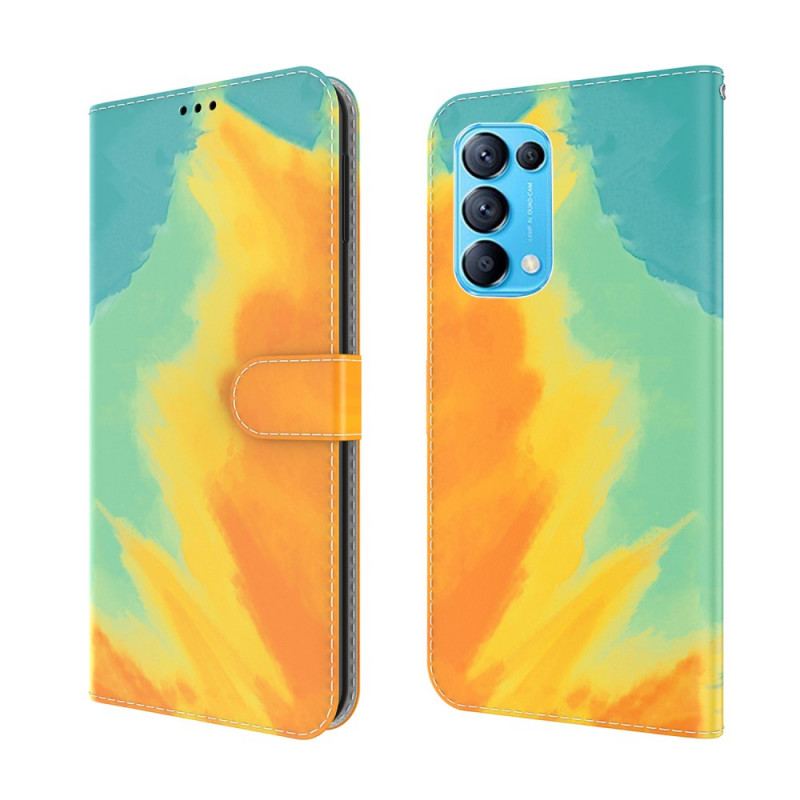 Capa Folio Para Oppo Find X3 Lite Aquarela