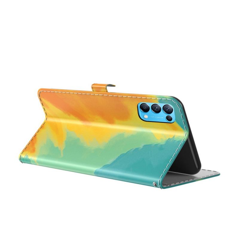 Capa Folio Para Oppo Find X3 Lite Aquarela