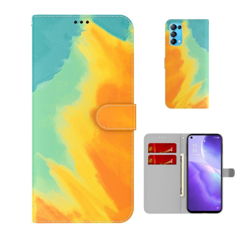 Capa Folio Para Oppo Find X3 Lite Aquarela