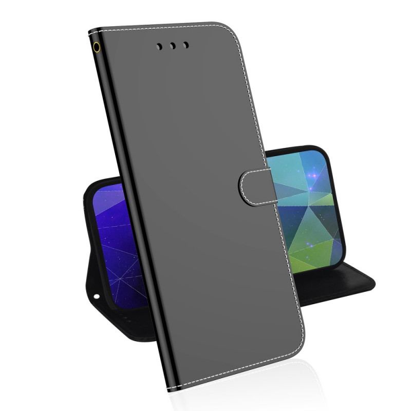 Capa Folio Para Oppo Find X3 Lite Capa De Espelho De Couro Sintético