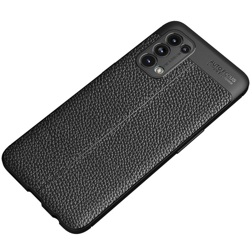 Capa Para Oppo Find X3 Lite Linha Dupla Efeito Couro Litchi