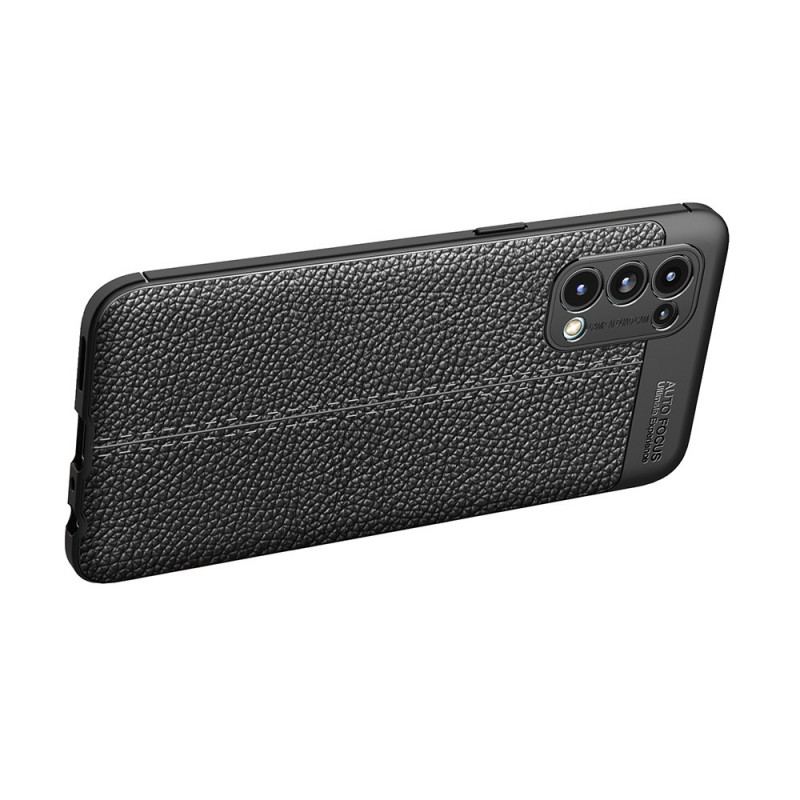 Capa Para Oppo Find X3 Lite Linha Dupla Efeito Couro Litchi