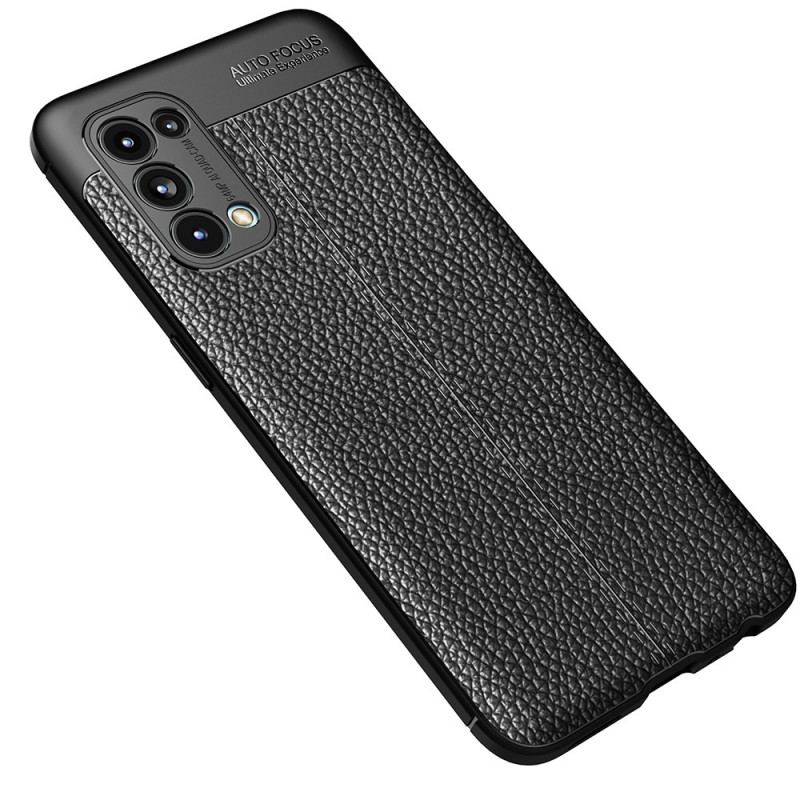 Capa Para Oppo Find X3 Lite Linha Dupla Efeito Couro Litchi