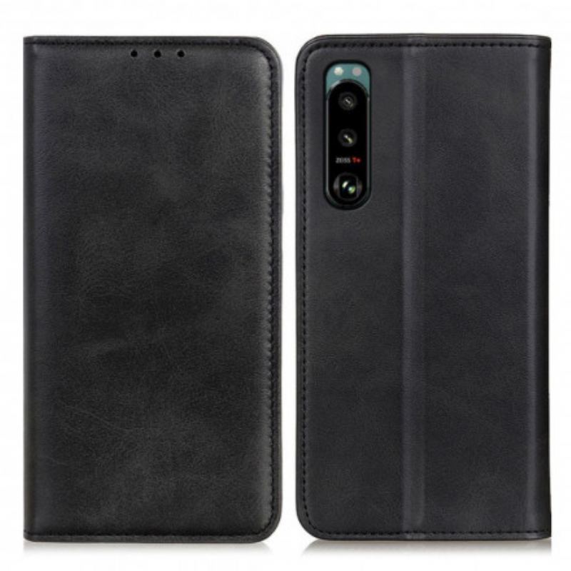 Capa De Celular Para Sony Xperia 5 III Flip Couro Rachado Elegância