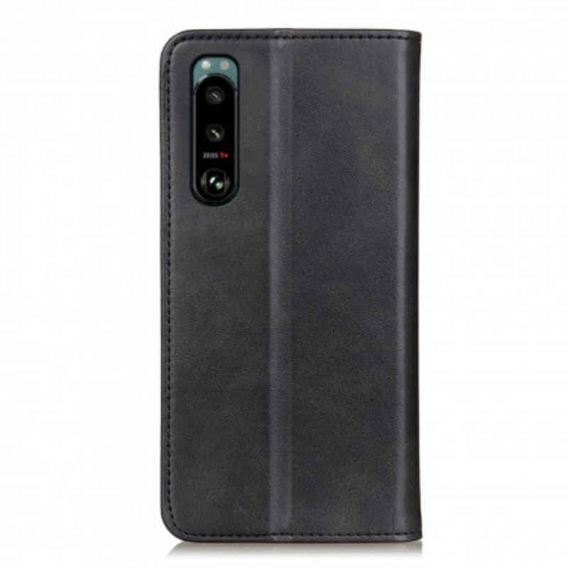 Capa De Celular Para Sony Xperia 5 III Flip Couro Rachado Elegância