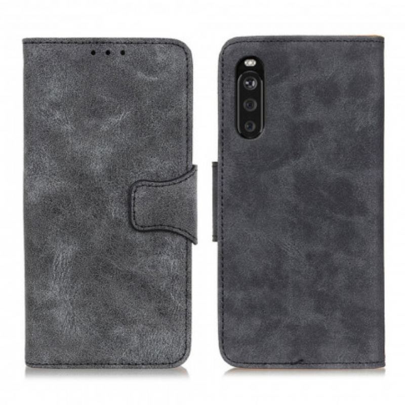 Capa De Couro Para Sony Xperia 5 III Couro Rachado Vintage