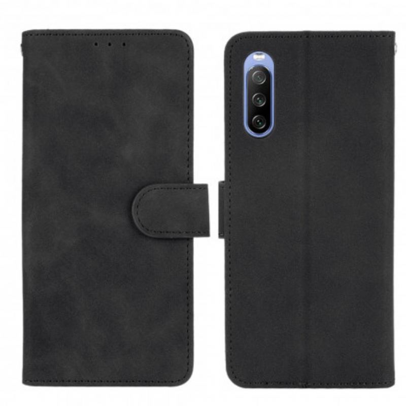 Capa De Couro Para Sony Xperia 5 III Toque De Pele