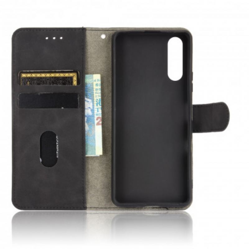 Capa De Couro Para Sony Xperia 5 III Toque De Pele