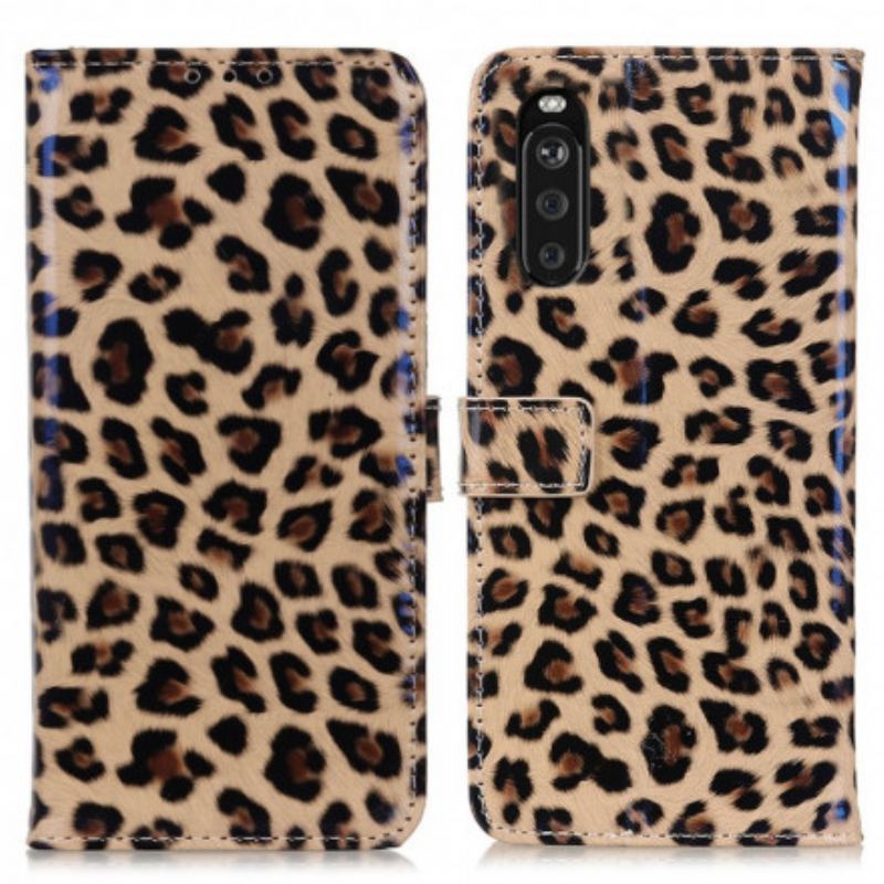 Capa Em Pele Para Sony Xperia 5 III Leopardo