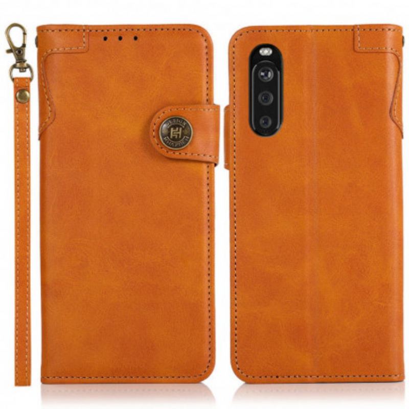 Capa Flip Para Sony Xperia 5 III Botão Magnético Khazneh