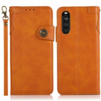 Capa Flip Para Sony Xperia 5 III Botão Magnético Khazneh