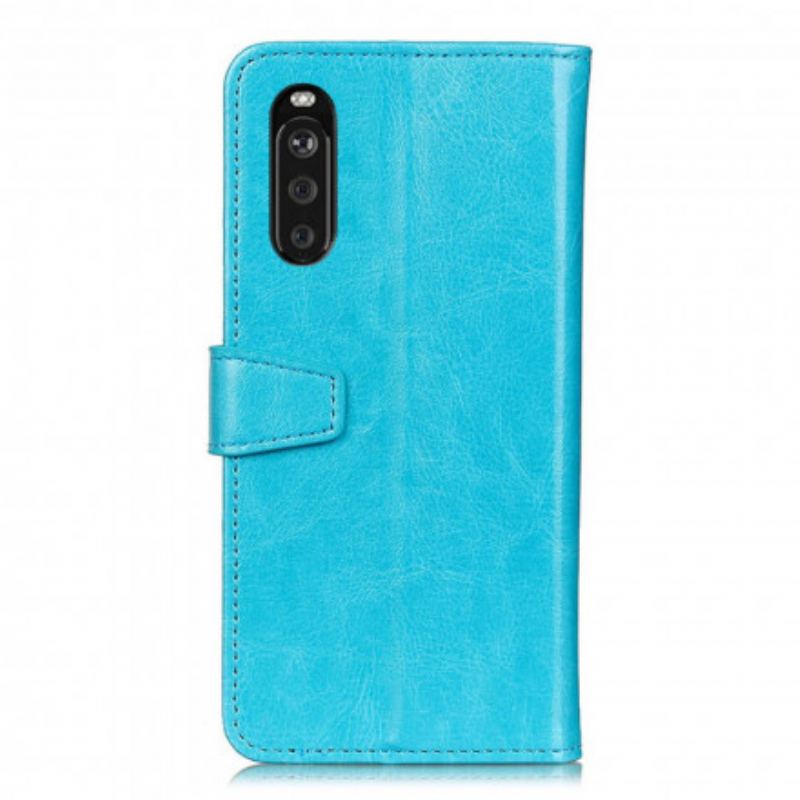 Capa Flip Para Sony Xperia 5 III Efeito Couro Clássico