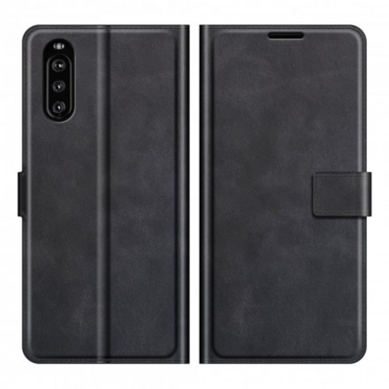 Capa Flip Para Sony Xperia 5 III Efeito De Couro Extremo Fino