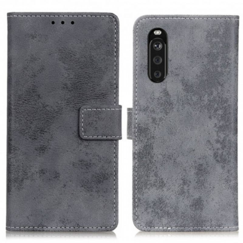 Capa Flip Para Sony Xperia 5 III Efeito Couro Vintage