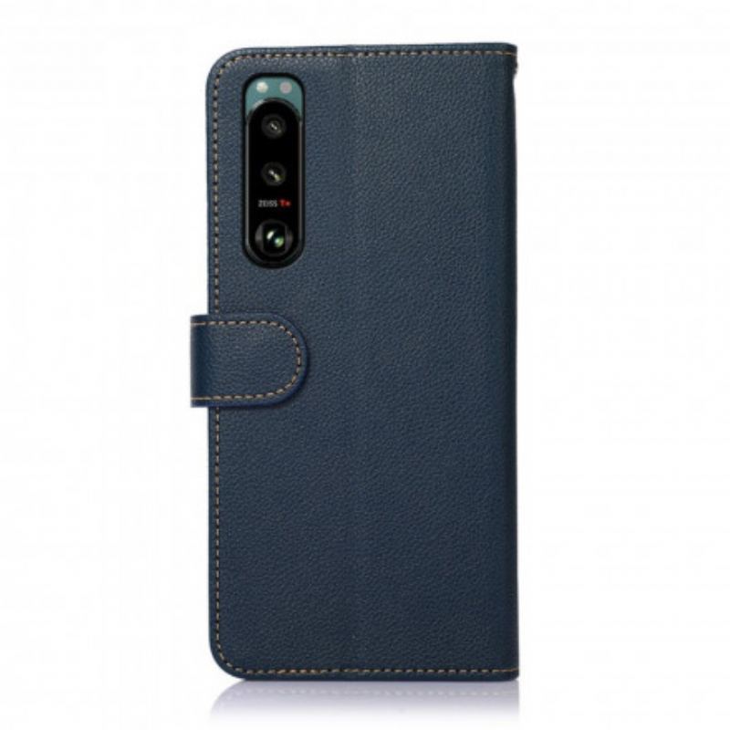 Capa Flip Para Sony Xperia 5 III Estilo Lichia Rfid Khazneh